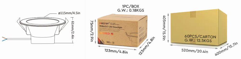 Zigbee Farbwechsel-LED-Downlights für Küchenschränke