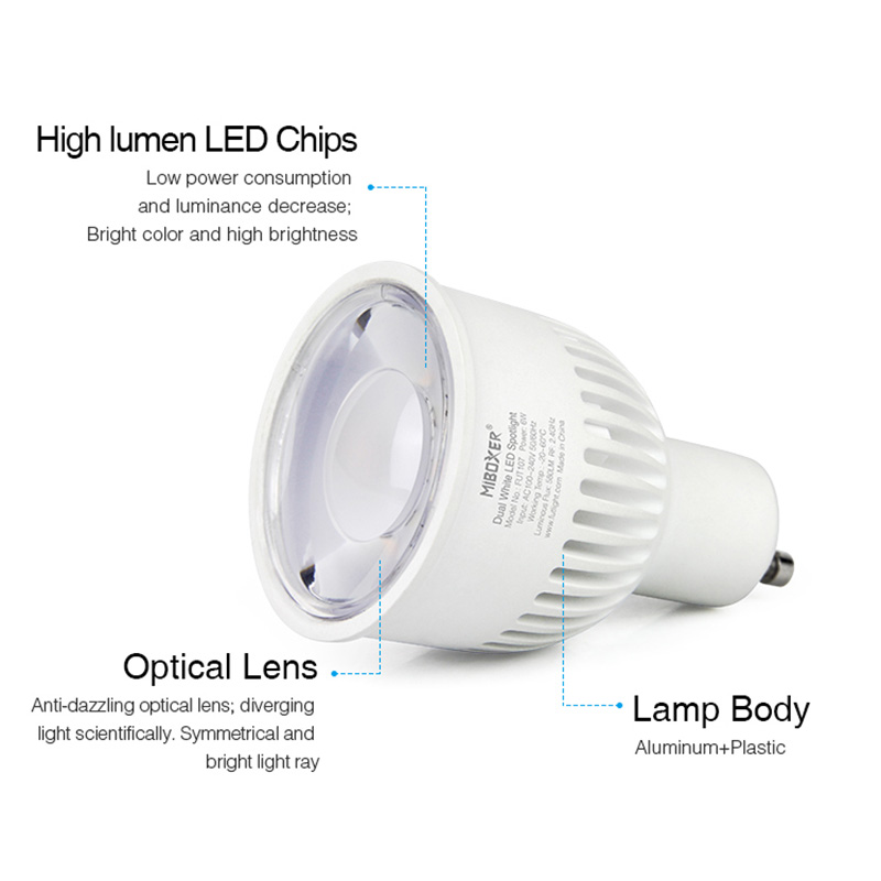 FUT107 6W GU10 Dual White LED Spotlight FUT107 6W GU10 Dual White LED Spotlight