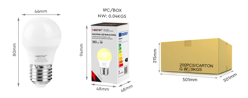 FUT111 4W 2.4G Dual White LED-Glühbirne