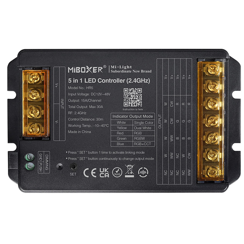 HR5 RF bezdrátový stmívač 5v1 Smart LED Strip Controller