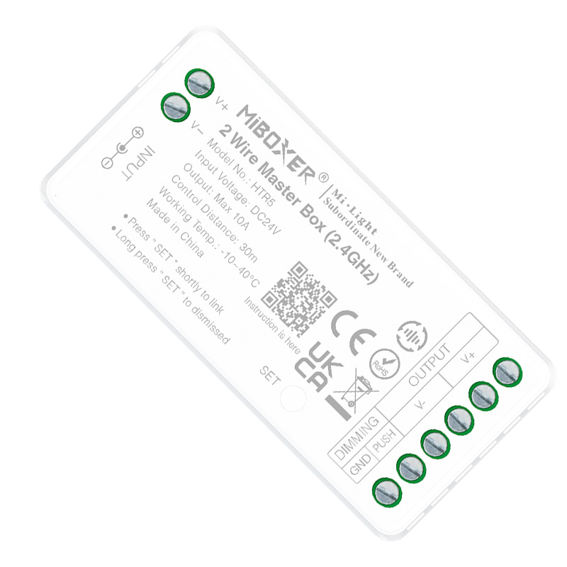 Hlavní ovládací skříňka HTR5 RF stmívatelné LED bodové světlo s 2 dráty Hlavní ovládací skříňka HTR5 RF stmívatelné LED bodové světlo s 2 dráty