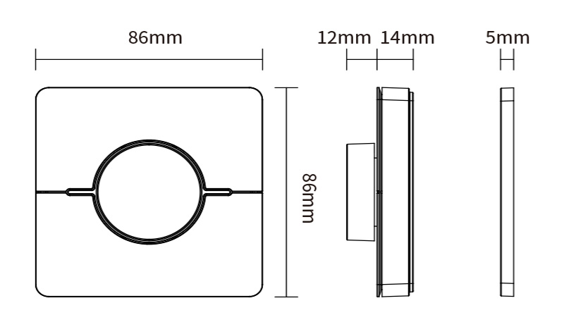 K0 RF CCT laditelný bílý LED pásek otočný nástěnný panel Dálkový ovladač Velikost