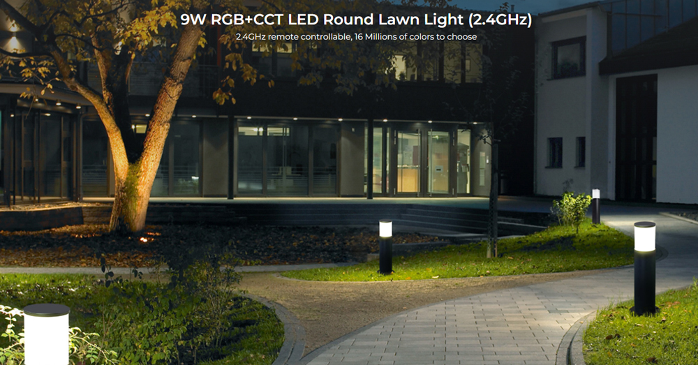 LA5-09R-RF DC24V 9W 2.4GHz RGB+CCT LED Runde Rasenleuchte
