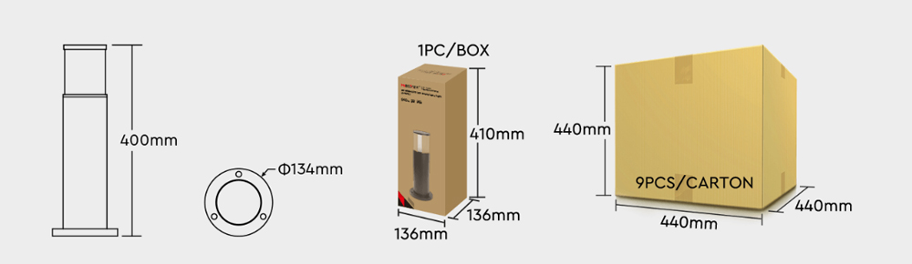 LA5-09R-RF DC24V 9W 2.4GHz RGB+CCT LED Runde Rasenleuchte