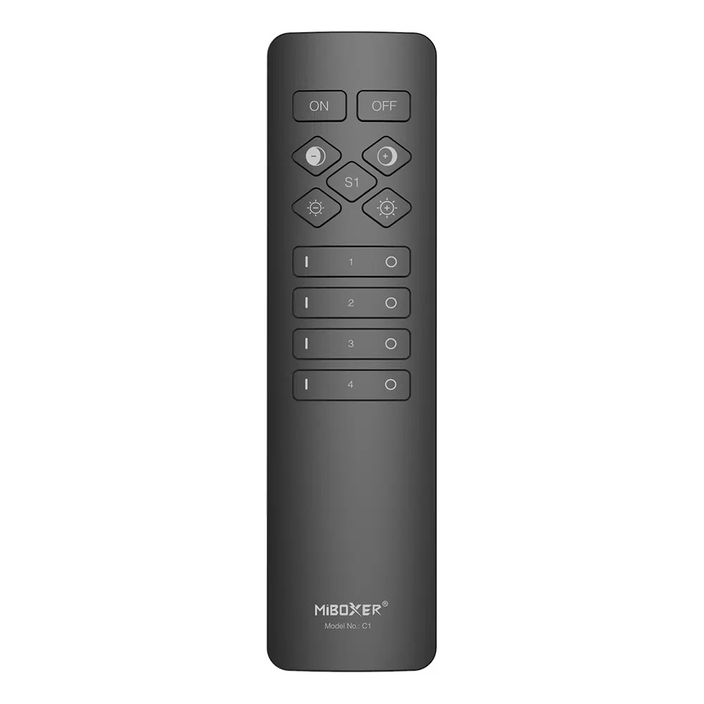 C1 RF Wireless 4-zónový CCT Color Temperature LED Remote Black C1 RF Wireless 4-zónový CCT Color Temperature LED Remote Black