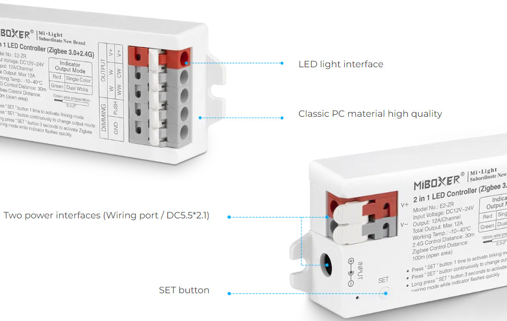 Mi-Light E2 Series New Tool Free Wiring 2 in 1 LED Controller