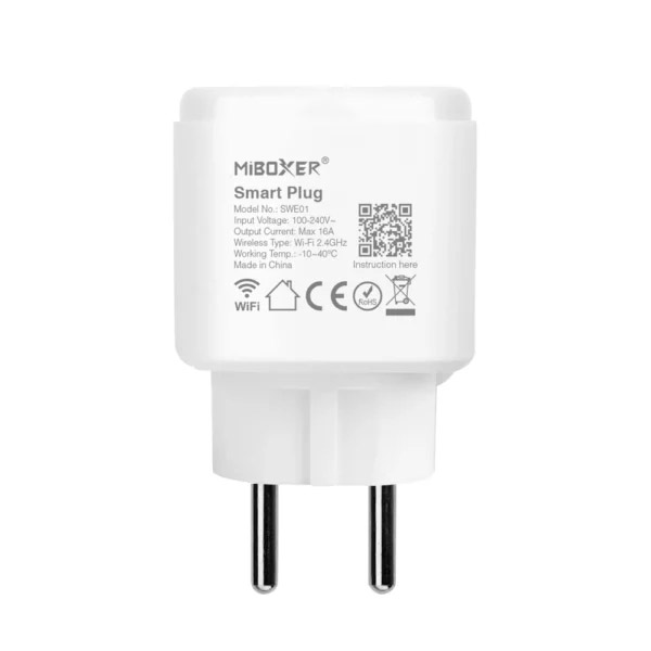 SWE01 16A Mini Alexa Tuya Smart WiFi Power Consumption Plug EU And FR