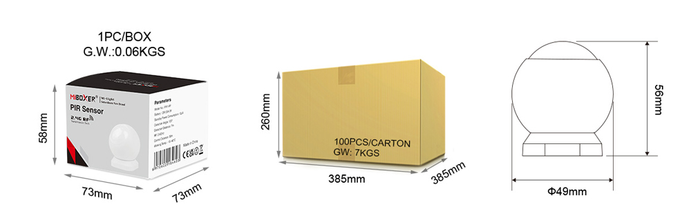 PIR1-RF 2.4GHz PIR senzor