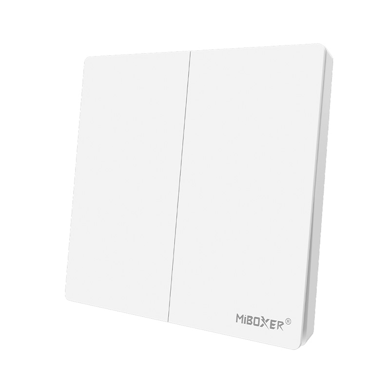 2 Zones Battery Powered Wireless Push Switch Wall Dimmer Panel