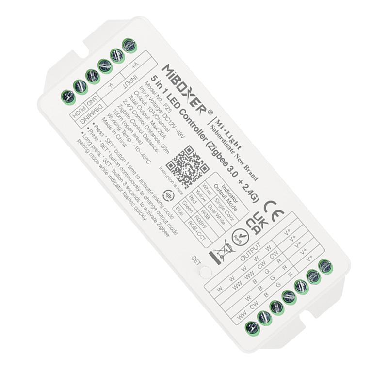 PZ5 20A RF Zigbee bezdrátový 5v1 LED páskový ovladač PZ5 20A RF Zigbee bezdrátový 5v1 LED páskový ovladač