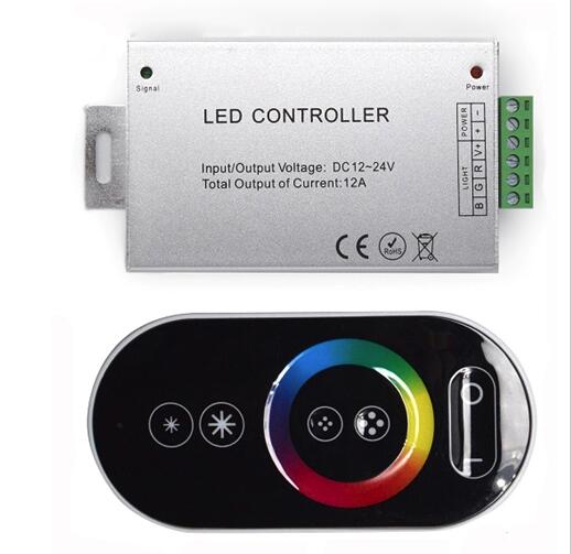 DC12-24V 18A RF dálkový dotykový RGB LED ovladač,dotykový stmívač Pro LED páskové světlo v garážiRGB DC12-24V 6tlačítkový pro dotykový ovladač Pro LED páskový stmívač světla