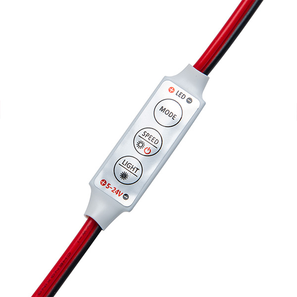 Originální jednobarevný LED mini stmívač DC 5~24V s dynamickými režimy Originální jednobarevný LED mini stmívač DC 5~24V s dynamickými režimy