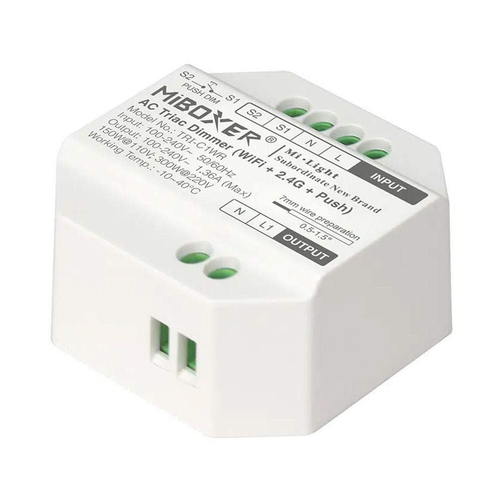 TRI-C1WR Phasenabschnitt-WLAN-RF-AC-ELV-Triac-Dimmer mit Phasenabschnitt TRI-C1WR Phasenabschnitt-WLAN-RF-AC-ELV-Triac-Dimmer mit Phasenabschnitt