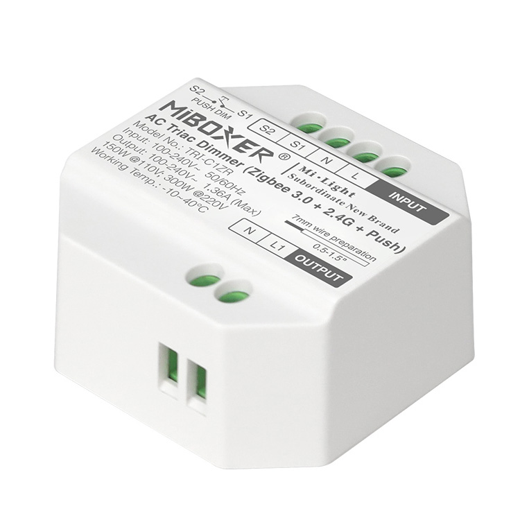 TRI-C1ZR AC Triac Dimmer (Zigbee 3.0 + RF 2.4G + Push)