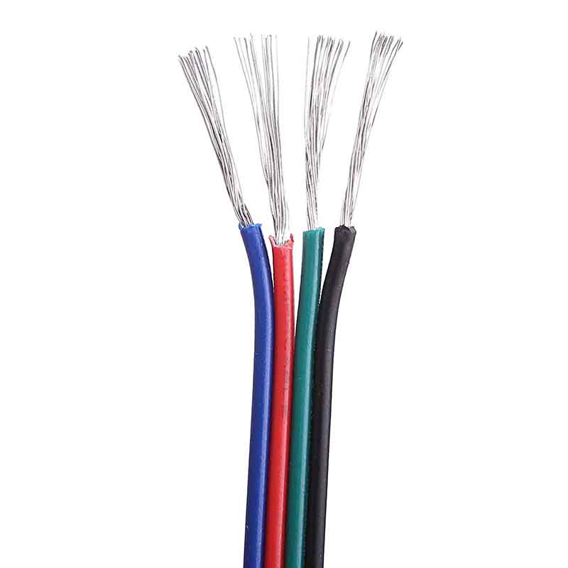 4pinový RGB+ napájecí kabel 0.5 mm měděné jádro pro DC12/24V RGB změnu barvy Flexibilní LED páskové osvětlení, 1 metr na prodej