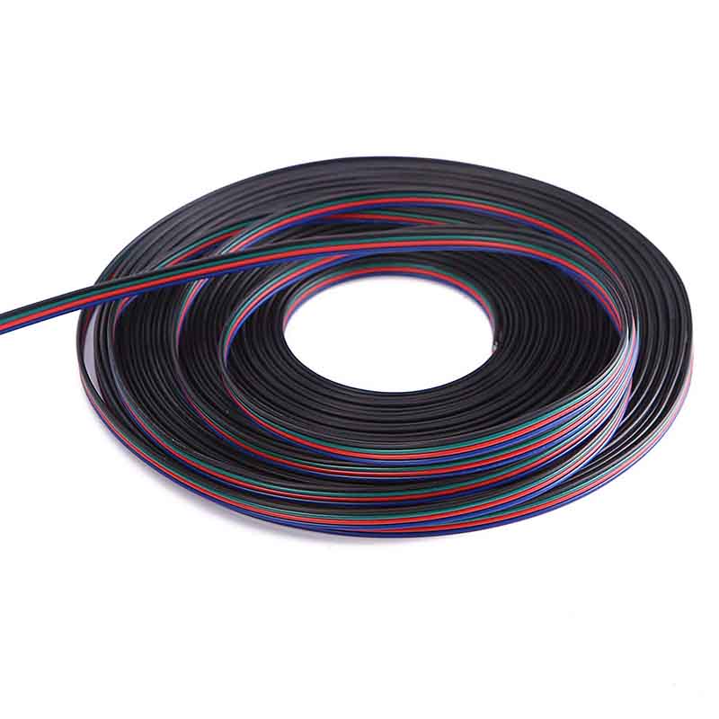 4pinový RGB+ napájecí kabel 0.5 mm měděné jádro pro DC12/24V RGB změnu barvy Flexibilní LED páskové osvětlení, 1 metr na prodej