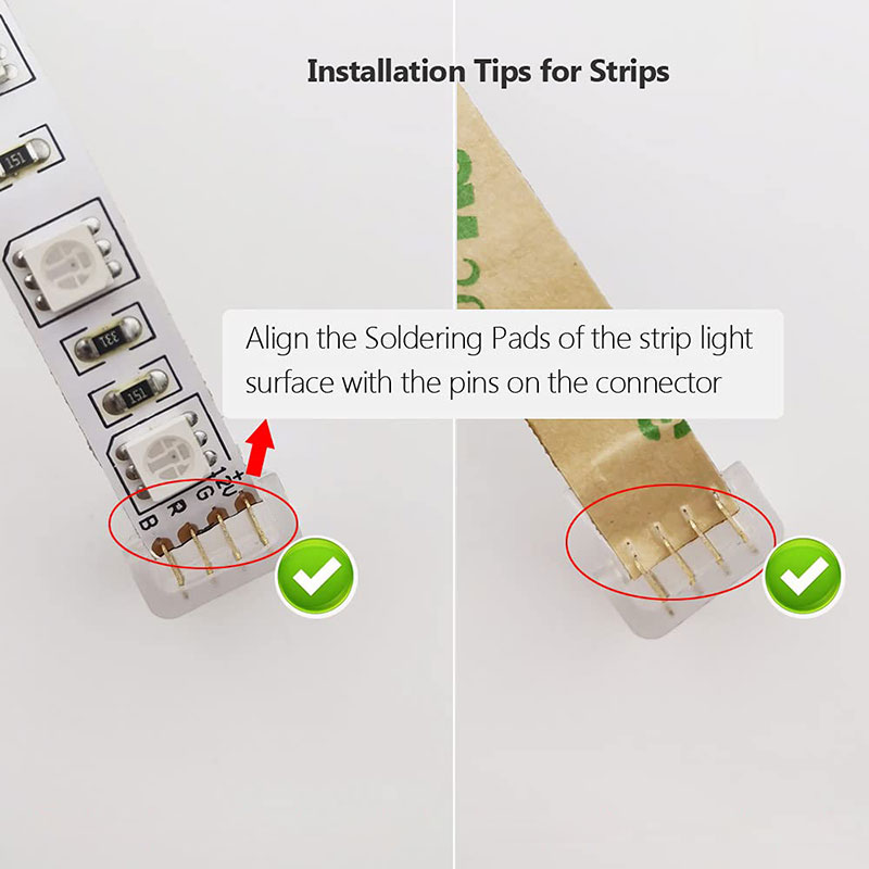 4 Pin LED Strip Light Extension Cable Connector - Strip to Strip