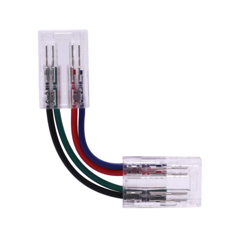 4kolíkový rohový konektor RGB COB LED ve tvaru L 10 mm