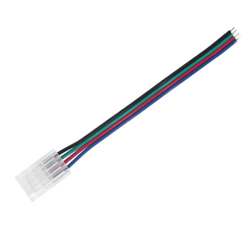 4kolíkový průhledný RGB LED konektor – pásek na vodič – pro pásek LED SMD 4kolíkový průhledný RGB LED konektor – pásek na vodič – pro pásek LED SMD