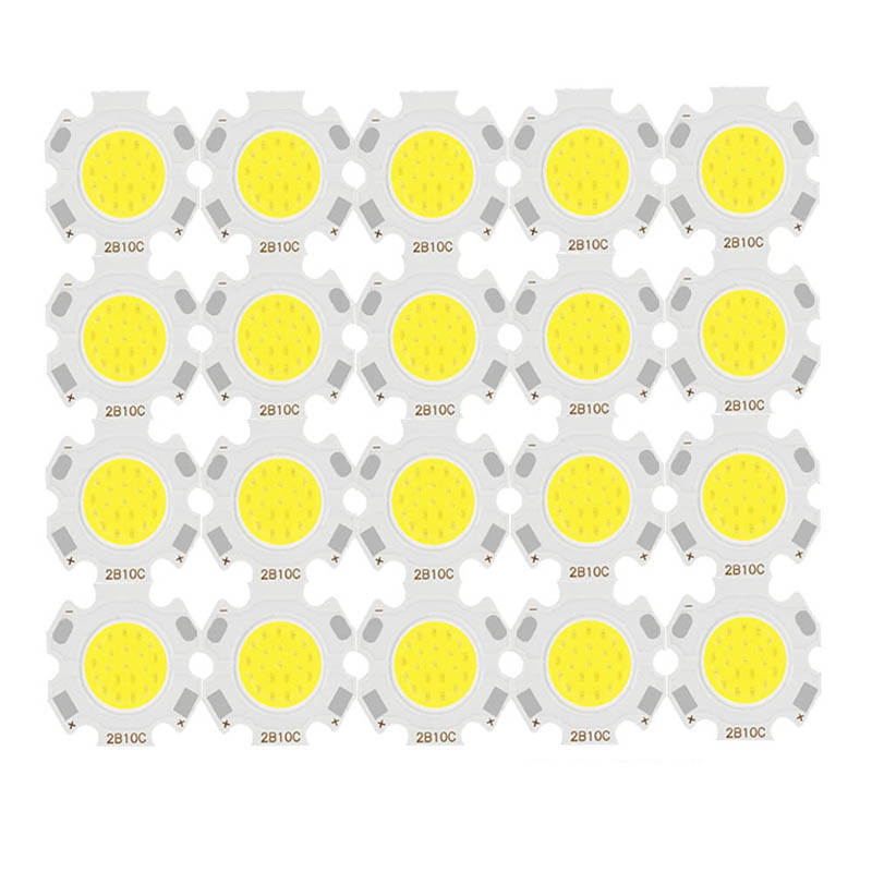 3W/5W/7W/10W čip LED světelného zdroje, 20ks, LED vysoce výkonný COB LED čip
