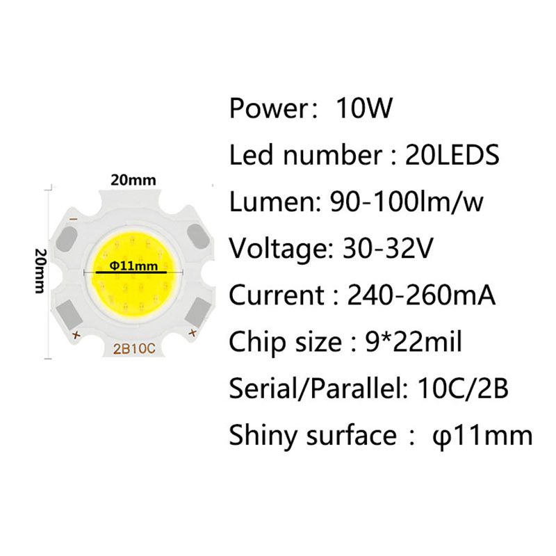 10W COB Chip, 1313 COB LED