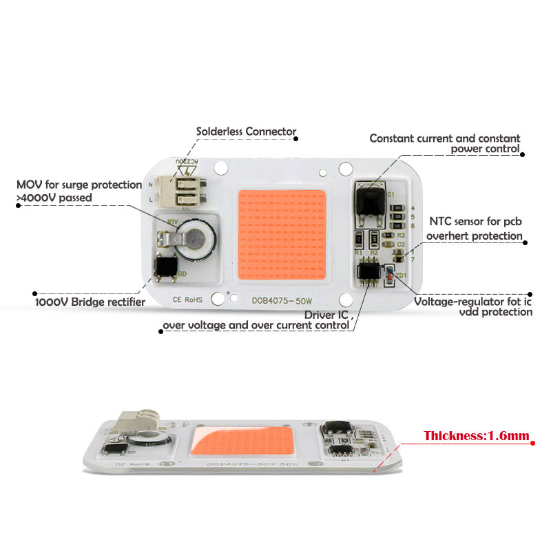 AC220V 20W/30W/50W 1 Stück COB-LED-Chip für Zimmerpflanzen-Sämlingswachstum und Blumen AC220V 20W/30W/50W 1 Stück COB-LED-Chip für Zimmerpflanzen-Sämlingswachstum und Blumen