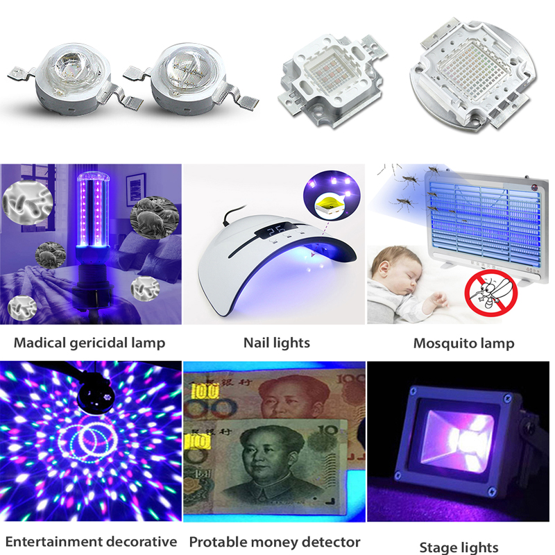 10W/20W/30W/50W/100W UV LED COB čip, vysoce výkonný ultrafialový DIY čip 10W/20W/30W/50W/100W UV LED COB čip, vysoce výkonný ultrafialový DIY čip