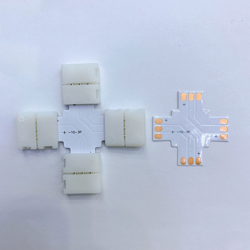十 Shape 3-Pin CCT Farbtemperatur LED-Streifen Lötfreier Steckverbinder Zubehör für 10 mm breite Traumfarben-LED-Streifenlichter 十 Shape 3-Pin CCT Farbtemperatur LED-Streifen Lötfreier Steckverbinder Zubehör für 10 mm breite Traumfarben-LED-Streifenlichter