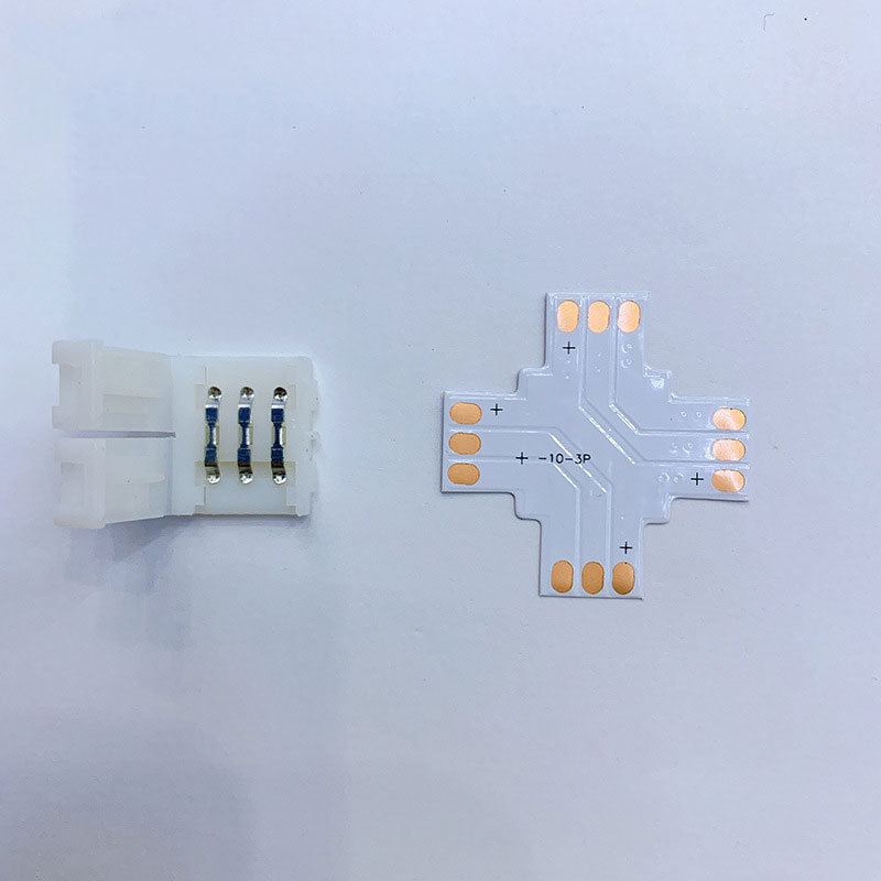 十 Shape 3-Pin CCT Farbtemperatur LED-Streifen Lötfreier Steckverbinder Zubehör für 10 mm breite Traumfarben-LED-Streifenlichter 十 Shape 3-Pin CCT Farbtemperatur LED-Streifen Lötfreier Steckverbinder Zubehör für 10 mm breite Traumfarben-LED-Streifenlichter