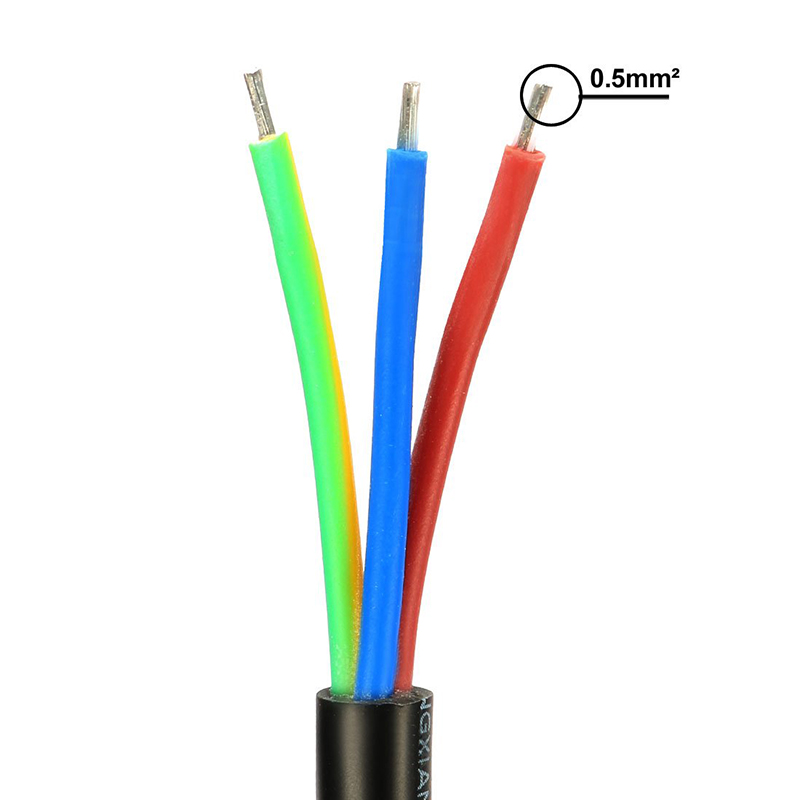 Samec Samec 20AWG 3 Terminal Vodotěsný konektor Kabel Černý pro CCT LED pásy Světlo Samec Samec 20AWG 3 Terminal Vodotěsný konektor Kabel Černý pro CCT LED pásy Světlo