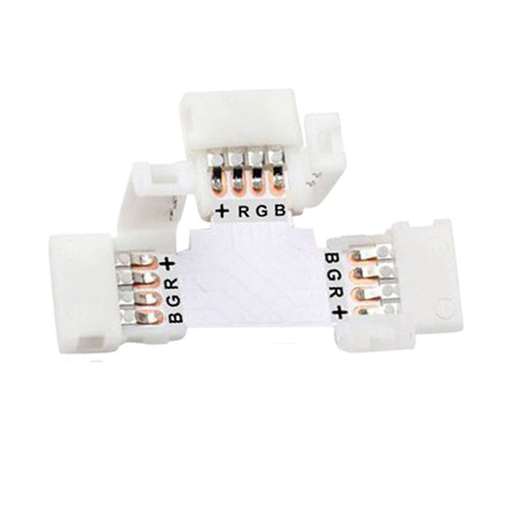 Tvar T 4kolíkový nepájivý LED rychlý konektor Příslušenství pro 10mm RGB LED pásková světla