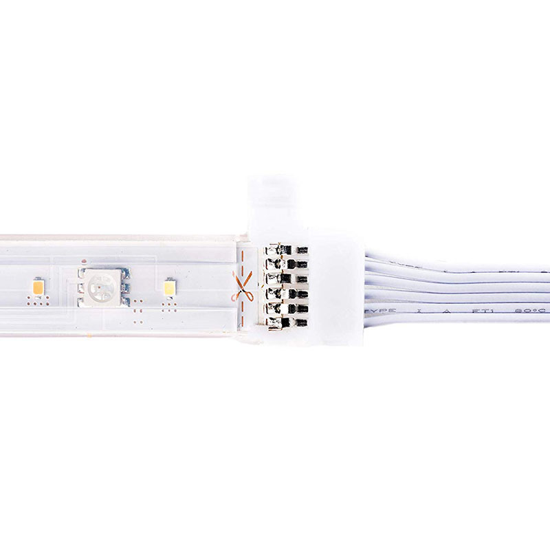 6-Pin-zu-Cut-End-Verlängerungsstecker für RGB+CCT-LED-Streifenlichter (2 Zoll/50 mm, weiß) 6-Pin-zu-Cut-End-Verlängerungsstecker für RGB+CCT-LED-Streifenlichter (2 Zoll/50 mm, weiß)