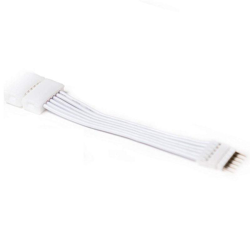 6-Pin-zu-Cut-End-Verlängerungsstecker für RGB+CCT-LED-Streifenlichter (2 Zoll/50 mm, weiß) 6-Pin-zu-Cut-End-Verlängerungsstecker für RGB+CCT-LED-Streifenlichter (2 Zoll/50 mm, weiß)