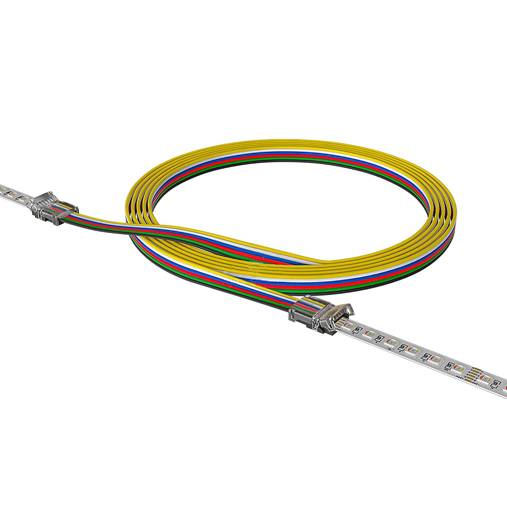 6-polige Hippo-LED-Streifenanschlüsse (3 m Kabel) für 12 mm breite RGBCCT-LED-Streifen 6-polige Hippo-LED-Streifenanschlüsse (3 m Kabel) für 12 mm breite RGBCCT-LED-Streifen