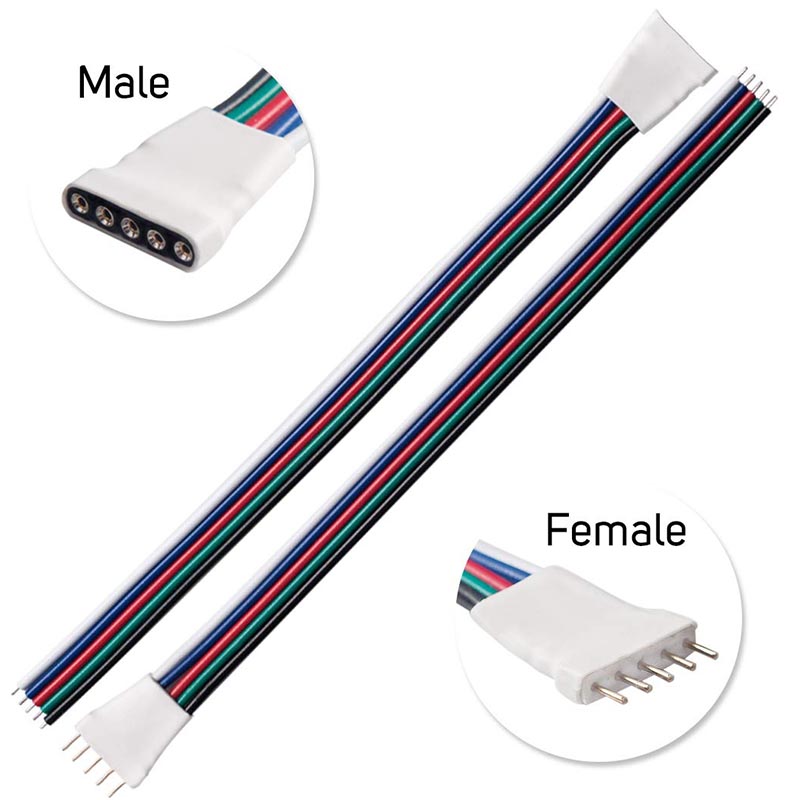 LED-Strip Verbindungsklemme RGBW 5polig mit 130mm Kabel