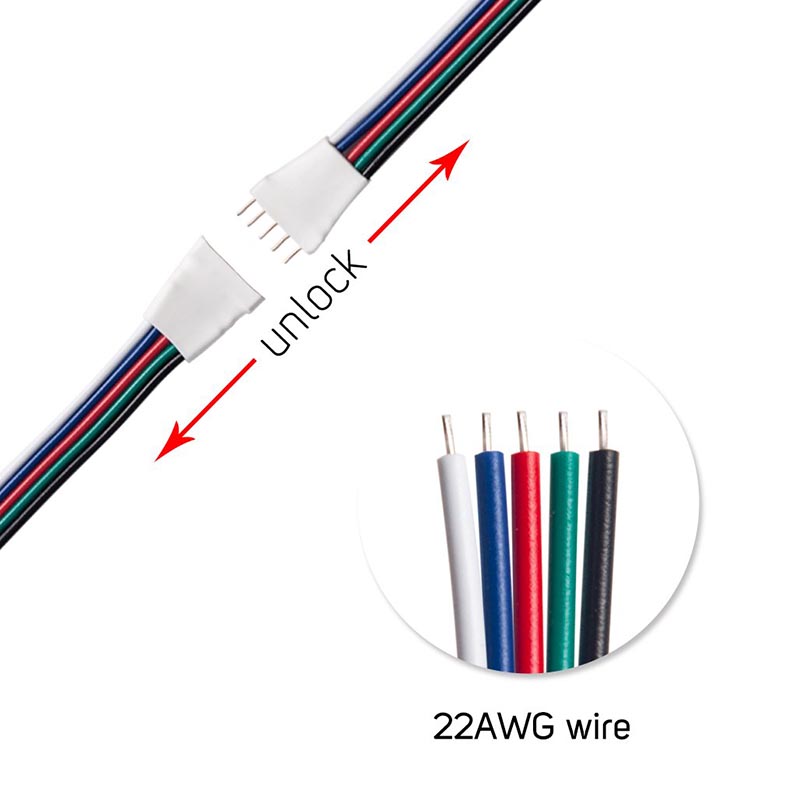 5kolíkový samec/samice 15cm propojovací kabel pro flexibilní 5050 RGBW RGBWW LED páskové světlo 5kolíkový samec/samice 15cm propojovací kabel pro flexibilní 5050 RGBW RGBWW LED páskové světlo