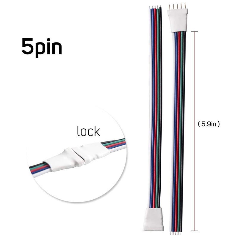 5kolíkový samec/samice 15cm propojovací kabel pro flexibilní 5050 RGBW RGBWW LED páskové světlo 5kolíkový samec/samice 15cm propojovací kabel pro flexibilní 5050 RGBW RGBWW LED páskové světlo
