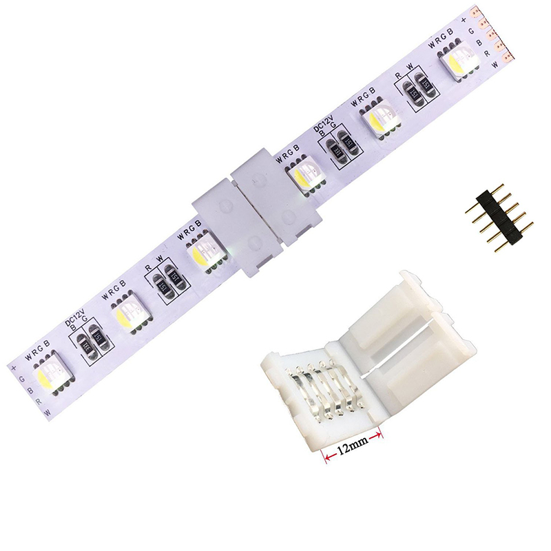 Details about   LED Strip Light Connector Adapter Cable PCB Clip Solderless SMD 5050 SK6812 RGB 