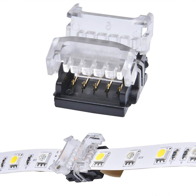 RGBW-LED-Streifen-Anschlussklemme, 5-polig, 12 mm, Platine zu Platine für nicht wasserdichte Klebeband-Lichtverbindung zwischen 2 Segmentstreifen RGBW-LED-Streifen-Anschlussklemme, 5-polig, 12 mm, Platine zu Platine für nicht wasserdichte Klebeband-Lichtverbindung zwischen 2 Segmentstreifen