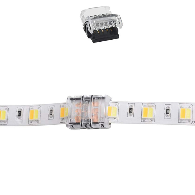RGBW-LED-Streifen-Anschlussklemme, 5-polig, 12 mm, Platine zu Platine für nicht wasserdichte Klebeband-Lichtverbindung zwischen 2 Segmentstreifen RGBW-LED-Streifen-Anschlussklemme, 5-polig, 12 mm, Platine zu Platine für nicht wasserdichte Klebeband-Lichtverbindung zwischen 2 Segmentstreifen