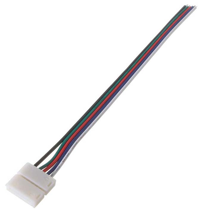12mm 5kolíkový kabel RGBW konektoru pro SMD 5050 RGBW LED pásek bez pájení 12mm 5kolíkový kabel RGBW konektoru pro SMD 5050 RGBW LED pásek bez pájení