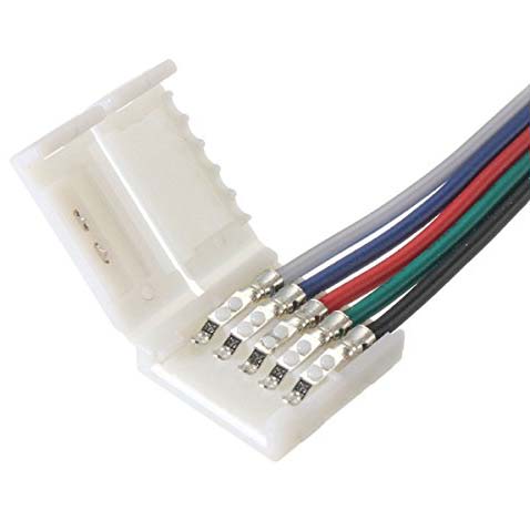 Liwinting 10pcs 5pin Cable del Conector para 12mm SMD 5050 RGBW RGBW LED LED Cinta Luz Solderless 5 Conductores Adaptador de Conector de Esquina para Conectar 2 Tiras de LED 