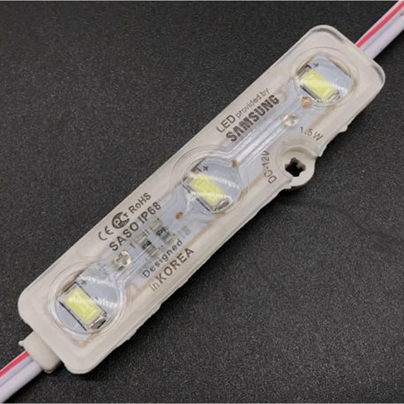 DC12V 1.2W 7 Farben Optional 66*19mm SMD5630 Superhelle lineare Schildermodule mit hohem CRI 90, einfarbige wasserdichte IP65-LED-Modul-Lichterketten, 20 Stück/Kette