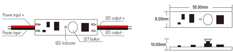 Mini LED stmívač bez RF V1-A struktur