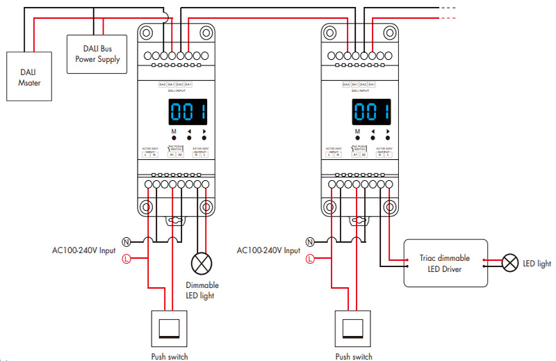 Triac DT4 DALI Dimmer Switch for Lights DT-D Wiring Diagram
