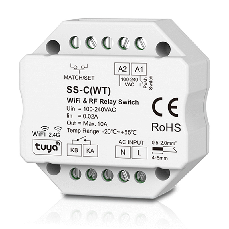 100 až 240VAC WiFi a RF Smart Dimmer Light Switch SS-C(WT)