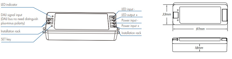 Ovládání stmívače DT6 DALI pro LED světla DA1-S Structures