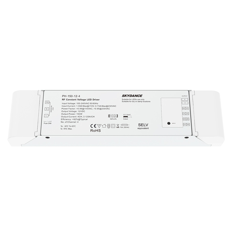 150W 4CH 12VDC CV Wireless Dim & Switch Dim LED Driver PH-150-12-4 150W 4CH 12VDC CV Wireless Dim & Switch Dim LED Driver PH-150-12-4