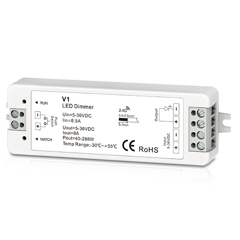 1CH 8A RF 2.4G přijímač V1 s konstantním napětím pro stmívatelná LED pásková světla 1CH 8A RF 2.4G přijímač V1 s konstantním napětím pro stmívatelná LED pásková světla
