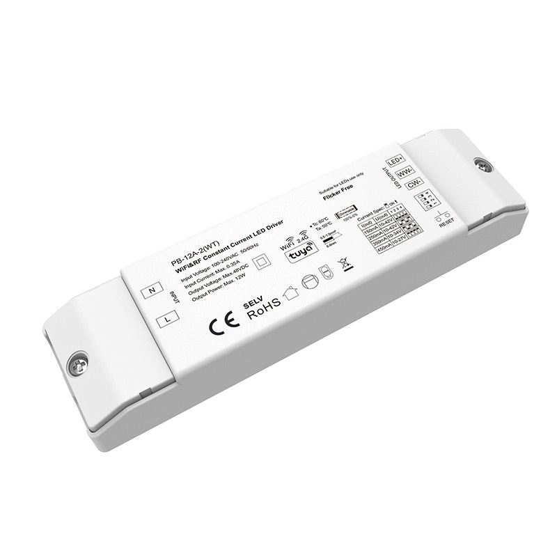 2CH 12W Smart Constant Current 150-450mA LED Driver (WiFi + RF) PB-12A-2(WT)